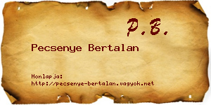 Pecsenye Bertalan névjegykártya
